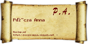 Pócza Anna névjegykártya